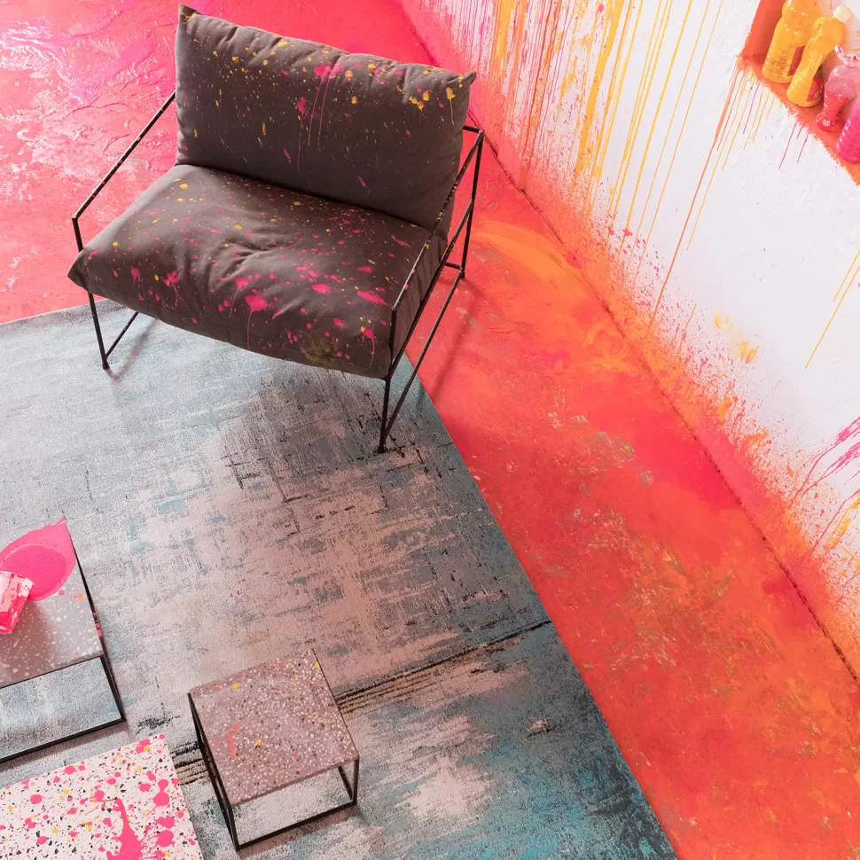 KARE Design Vloerkleed Abstract Lichtblauw 170x240cm Discount