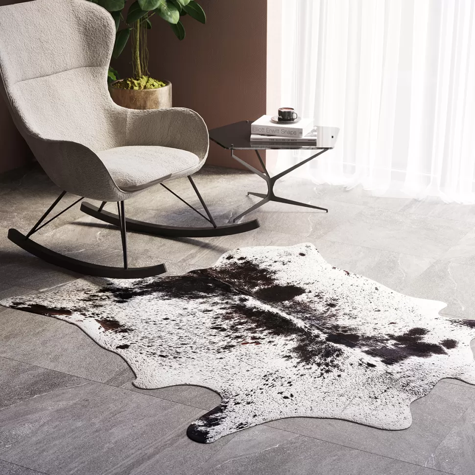 KARE Design Vloerkleed Hide Zwart-Wit Store