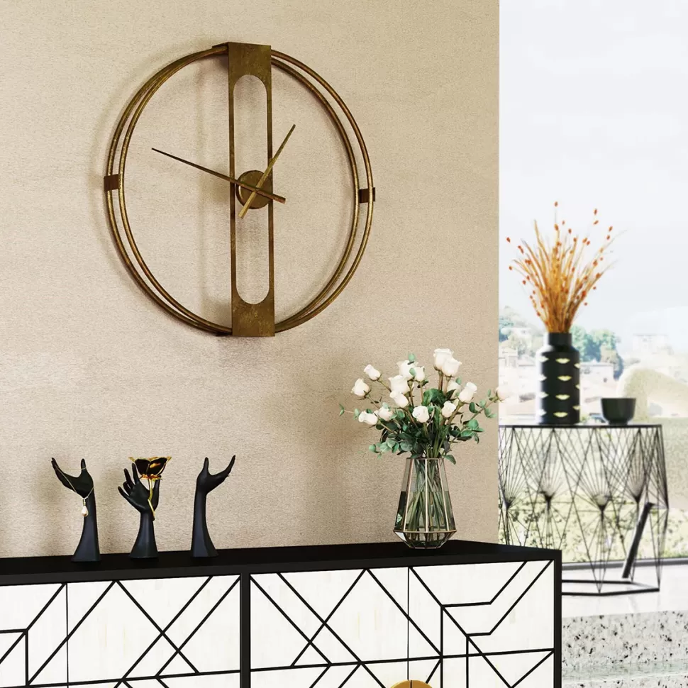 KARE Design Wandklok Clip Goud Ø60cm Best