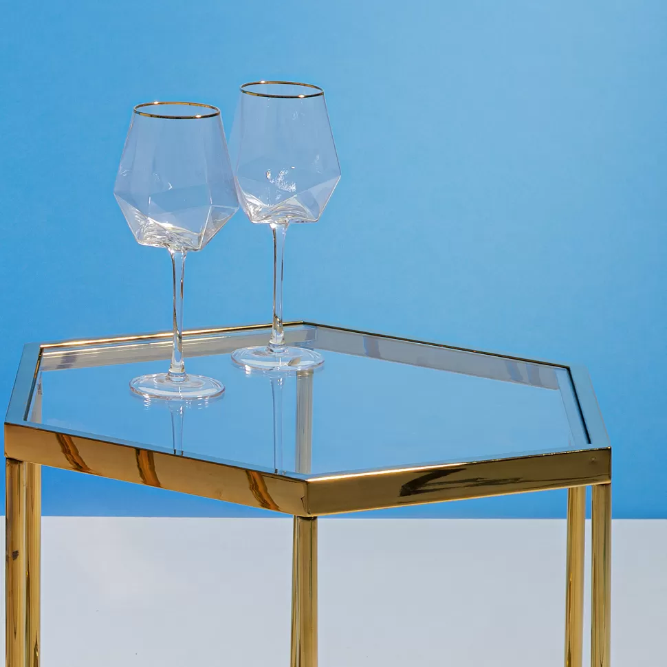 KARE Design Wijnglas Diamond Gouden Rand Hot
